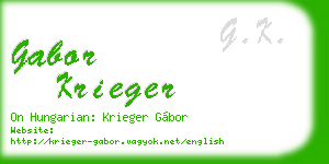 gabor krieger business card