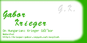 gabor krieger business card